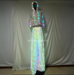 Conjunto de Vestidos con Luces LED Ajustables Eléctricamente, Disfraz de Fiesta Rave con Cambio de Color, Disfraz de Halloween para Espectáculos, Ropa de Club para <span class=keywords><strong>Mujer</strong></span> - Product Image 6