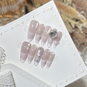 <span class=keywords><strong>Uñas</strong></span> Postizas Acrílicas de Alta Calidad Hechas a Mano, Color Morado Gelatinoso, Estilo Elegante y Dulce, con Efecto Ojo de Gato, Venta al Por Mayor - Product Image 2