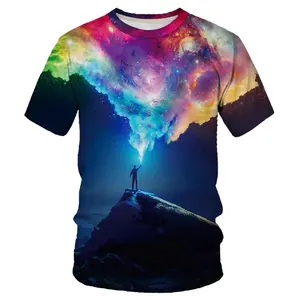 Quick-Drying Men's T-Shirt for Summer Outdoor Sports 100% Polyester 3D Digital Print Sublimation Sizes Available for Running