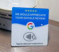 Plaque en acrylique personnalisée NFC213, carte de menu pour les réseaux sociaux, carte NFC tactile en acrylique pour les avis Google (pour les restaurants)