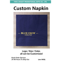 Serviettes de table personnalisées pour cocktail, pré-pliées, pour mariage, avec logo noir et or, imprimées sur mesure, jetables, pour restaurant