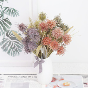 Vente directe du fabricant Fleur haute fidélité à 3 têtes en forme de boule piquante pour <span class=keywords><strong>la</strong></span> décoration de <span class=keywords><strong>la</strong></span> maison, du salon et de l'hôtel. - Product Image 1