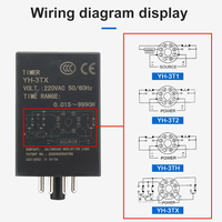 Relé de tiempo Digital LCD ST3P-1Z ST3P-2Z, relé de retardo programable, retardo de apagado, 12V/24V/220V con Base de enchufe PF083A, ST3P-2ZH