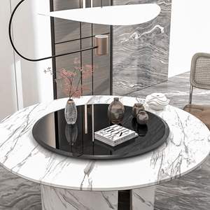 Dessus de table à thé en verre trempé de style scandinave DB 28 pouces 3/8 pouces d'épaisseur en verre noir biseauté poli bord ferme Design - Product Image 5