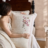 Parure de lit en lin et coton quatre saisons, broderie florale antique, housse de couette en dentelle, ensemble de literie de luxe, vente en gros
