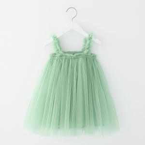 Nuevo Diseño de Vestido de Verano para Niñas de 1 a 6 Años, Falda de Encaje de Color Sólido, Vestido de Princesa con Tirantes y Malla para Fiestas - Product Image 5