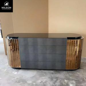 <span class=keywords><strong>Credenza</strong></span> di Lusso a Specchio, Mobile <span class=keywords><strong>Moderno</strong></span> di <span class=keywords><strong>Design</strong></span> con Pannello in Legno Texturizzato per Arredamento Villa - Product Image 5