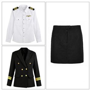 Camisa de Poliéster de Manga Larga Blanca ULTAC Stock para Mujer, Uniforme de Piloto de Vuelo, Traje de Azafata de Aerolínea - Product Image 6
