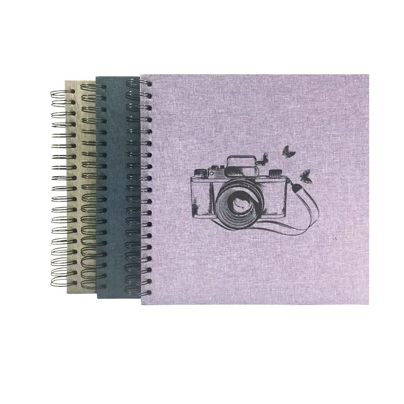 Álbum de linho de câmera de design diy, scrapbook, auto vara, álbum de fotos, 10*10 polegadas, fábrica