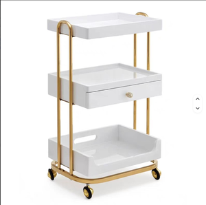 Makeup Saloon Equipment Gold Pink Silver Metal Nail Trolley Case <b>Cart</b> Hair Hairdressing Beauty Salon Trolley - Product Image 2
