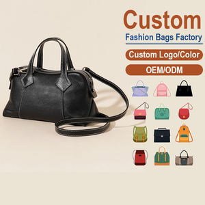 Sac Boston vintage en cuir de vachette noir imperméable, petit sac à bandoulière avec coutures de qualité supérieure, polyvalent pour le quotidien - Product Image 1