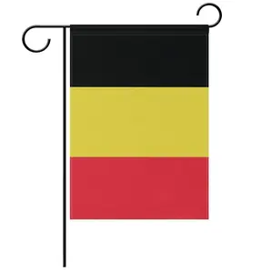 比利时国家花园旗帜30x 45厘米，配有碳钢旗杆装饰，双面庆祝游行花园旗帜