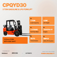 Forklift Dual-Fuel Baru: Transmisi Otomatis, Angkat 4.5M, IMPCO LPG, Side Shift.