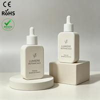 Flacons compte-gouttes vides de luxe 50 ml en verre blanc pour huile essentielle visage et corps, cosmétiques, soins de la peau, sérum hydratant, liquide, teinture