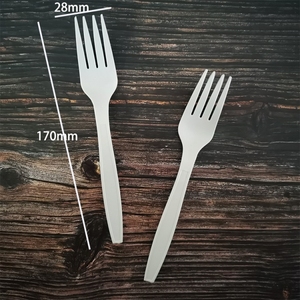 <span class=keywords><strong>Fourchette</strong></span> et cuillère en <span class=keywords><strong>plastique</strong></span> jetable d'amidon de maïs CPLA biodégradable écologique pour aliments pour bébés gaufré et laminé mat - Product Image 1
