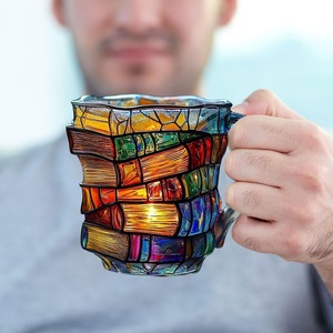 Độc đáo 3D sơn cuốn sách xếp chồng cà phê Mug drinkware với hấp dẫn cuốn sách thiết kế Cà Phê Cốc nước cuốn sách độc đáo Mug - Product Image 3