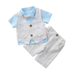 Ensemble de vêtements pour enfants, style 2022, costume à manches courtes pour garçon, vêtements d'été pour enfants - Product Image 1