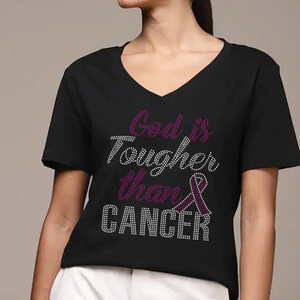 Transferencia de calor de diamantes de imitación de Dios es más resistente que el cáncer para camiseta - Product Image 3
