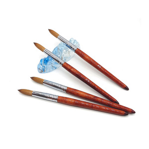 Pinceau à ongles en poils de Kolinsky 100% pur, manche en bois rouge brun, logo imprimé sur mesure, outils pour la manucure et le nail art acrylique. - Product Image 5