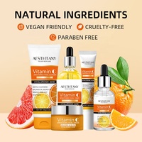 AESTHTANY Kit de Soins Quotidiens Vitamine C Éclat et Antioxydant Extraits Végétaux Améliore le Teint Contrôle du Sébum Pour Tous Types de Peau OEM