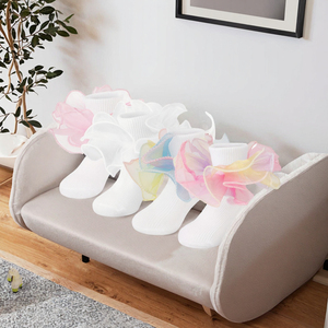 Lot de 5 paires de chaussettes unies pour enfants, décontractées, en coton doux et respirant, à rayures, pour bébés filles et garçons, tricotées, pour le printemps, pour tout-petits de 1 à 3 ans, détection par aiguille - Product Image 3