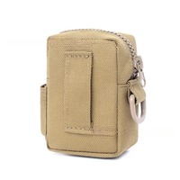 Tas Pinggang Mini EDC Taktis Molle Nilon Kasual, Dompet Kunci, Aksesoris Olahraga Luar Ruangan, Tas Hiking Berburu