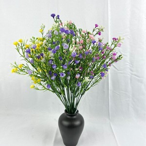 Bouquet de fleurs artificielles Gypsophile 5 têtes 25 mailles en plastique PU souple pour décorations de mariage, fleurs simulées 30cm-100cm - Product Image 1