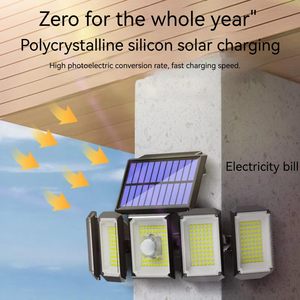 Solar Security <b>Light</b> 300 <b>LED</b> IP65 Waterproof <b>Motion</b> <b>Sensor</b> Outdoor 5 Head Remote Control Wall <b>Light</b> Solar <b>Light</b> - Product Image 4