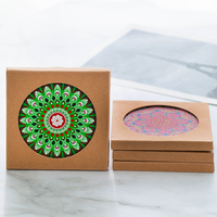 Sous-verres ronds absorbants à mandala par sublimation Sous-verres personnalisés en céramique vierge pour boissons café