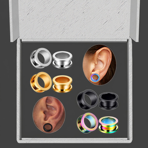 Xinfocus 2mm-22mm bouchon d'oreille Tunnels jauges Kit d'étirement en acier inoxydable vis sur Double évasé extenseur mode corps bijoux - Product Image 5