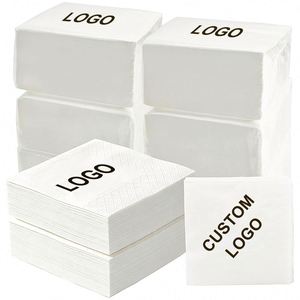 Serviettes en papier jetables double couche en pâte de bois écologique gaufrées sur mesure, 230x230mm, pour fêtes, vente en gros - Product Image 1