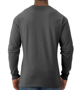 Camisa de hombre de talla grande, manga larga, de la mejor calidad, color gris oscuro, corte holgado, antiencogimiento, 100% algodón, transpirable y ecológica. - Product Image 2