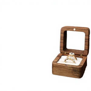Custom Name Personalized Engraved Safe Walnut Wood <b>Wedding</b> Engagement Ring <b>Box</b> for Anniversary <b>Gift</b> - Product Image 3