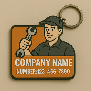 Bán Sỉ Tùy Chỉnh Khuyến Mại Móc Khóa Carabiners Anime Repairman Logo Móc Chìa Khóa Cao Su Hình Dạng Xe Keyring Với Chuỗi - Product Image 6