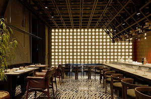 เฟอร์นิเจอร์ร้านอาหารบาร์หรูหราทันสมัยสีแดง ออกแบบตกแต่งภายในตามสั่ง พร้อมไฟ LED เคาน์เตอร์อาหารปรับแต่งได้ - Product Image 6