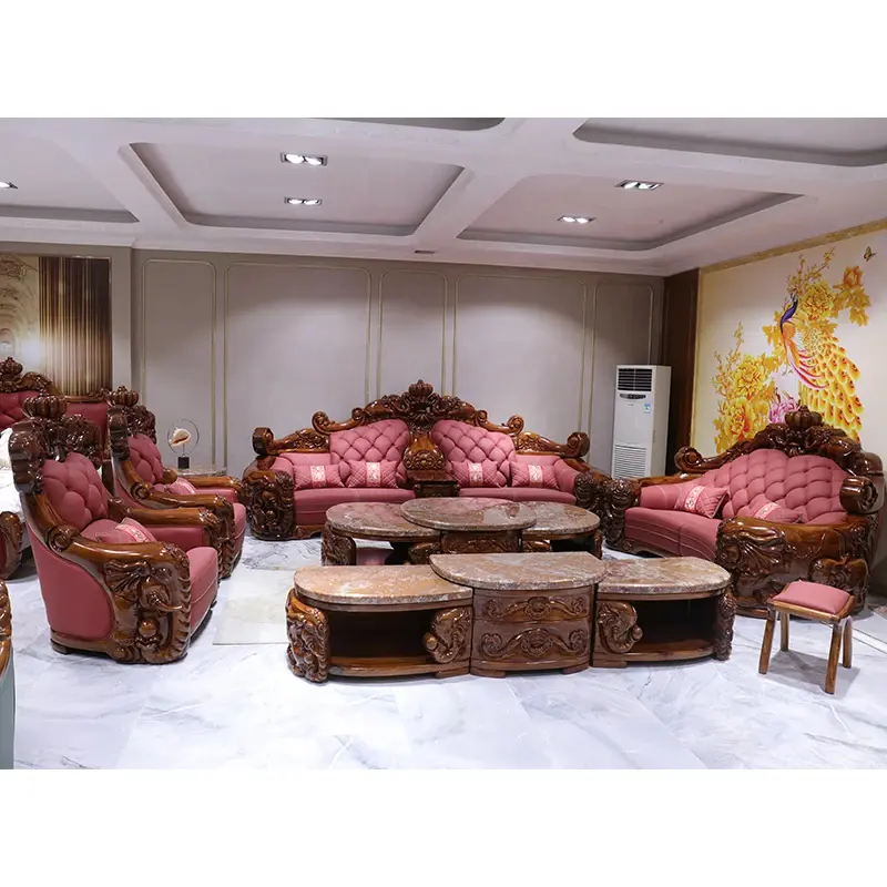 Juego de sofá Seccional de estilo italiano de lujo, diseño europeo clásico para Villa, sala de estar, oficina, muebles de Hotel