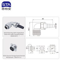 Conector Eléctrico Industrial Impermeable de Aviación, Enchufe Recto y en Ángulo Roscado SD20 WF20 TI+Z TU, Directo de Fábrica