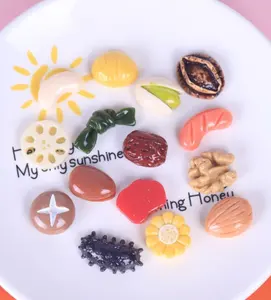 planar flatback dollhouse toy mini food Pistachio kelp corn sausages walnuts Lotus root slices jujube sea cucumber abalone steak