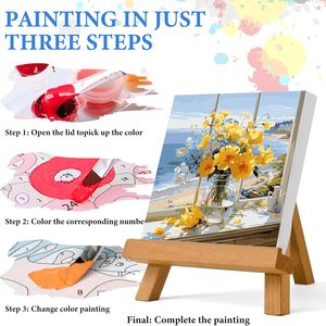 Kit de pintura por números <span class=keywords><strong>para</strong></span> adultos principiantes, Kits de pintura por números de flores <span class=keywords><strong>para</strong></span> adultos sobre lienzo, pintura al óleo de <span class=keywords><strong>acuarela</strong></span> acrílica DIY - Product Image 4