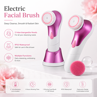 Brosse nettoyante électrique pour le visage, format voyage, compacte, fonctionne sur piles, idéale pour la salle de sport, l'hôtel, les vacances, facile à transporter, pas besoin de charge.