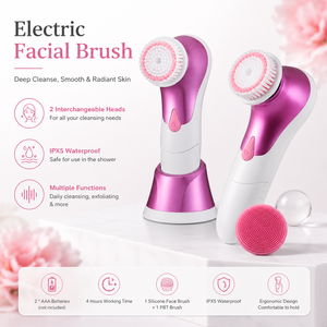 <span class=keywords><strong>Brosse</strong></span> nettoyante électrique pour le <span class=keywords><strong>visage</strong></span>, format voyage, compacte, fonctionne sur piles, idéale pour la salle de sport, l'hôtel, les vacances, facile à transporter, pas besoin de charge. - Product Image 2