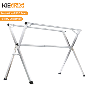 Étendage Pliant Rétractable en Acier Inoxydable en Forme de X, sur Pied, pour Balcon Extérieur - Product Image 2