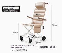 Déambulateur pliant en aluminium à 3 roues, canne légère pour voyageurs, déambulateur étroit pour petits espaces