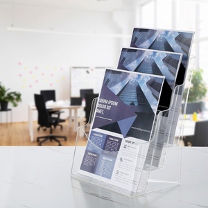 <span class=keywords><strong>A4</strong></span> A5 A6 bán buôn nhiều túi tờ rơi Kệ chủ Countertop Brochure Dispenser rõ ràng nhựa hiển thị đứng - Product Image 2