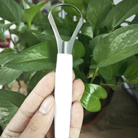Grattoir de langue portable en acier inoxydable usage domestique produit ayurvédique adulte traitement de la mauvaise haleine avec nettoyeur de langue Logo Laser