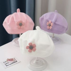 Chapeau bébé quatre saisons automne hiver brodé en tricot béret mignon adorable unisexe enfants chaleur coupe-vent chapeau d'artiste tendance - Product Image 2