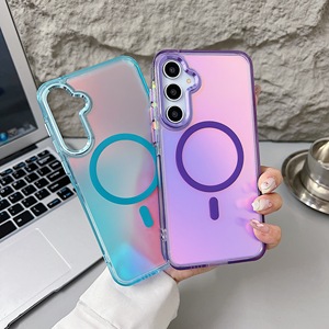 Étui magnétique translucide à dégradé de couleurs pour <span class=keywords><strong>Samsung</strong></span> Galaxy A05S A15 A25 A35 A55 A14 A24 A34 A54 <span class=keywords><strong>A13</strong></span> A53, compatible avec la charge sans fil - Product Image 1