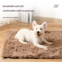 Coussin pour chat et chien, type grotte, rectangulaire, en peluche douce, lavable, en velours, fausse fourrure, portable, avec housse amovible, pour l'hiver, emballage polybag, imprimé