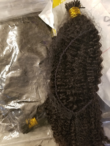 Extensiones de Cabello Humano Itip 13A, Rizado Afro, Microlinks, 22 24 Pulgadas, 3A 3C, Cabello Brasileño Virgen Rizado Afro, 300 Mechones, Venta al por Mayor - Product Image 4