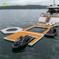 Drop Stitch vert en forme de U Jetski Parking Dock Air Gonflable Island U Dock Boat